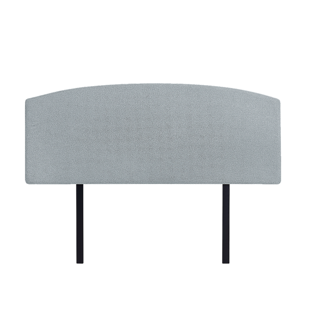 Linen Fabric Queen Bed Curved Headboard Bedhead - Stone Grey