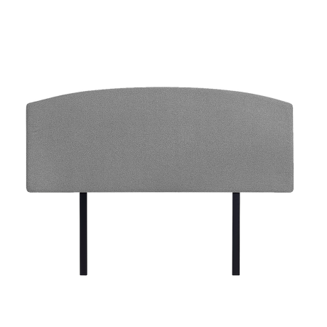 Linen Fabric Queen Bed Curved Headboard Bedhead - Night Ash
