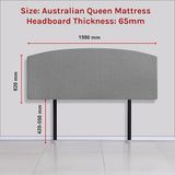 Braemar Bay Curved Bed Head, Night Ash Queen