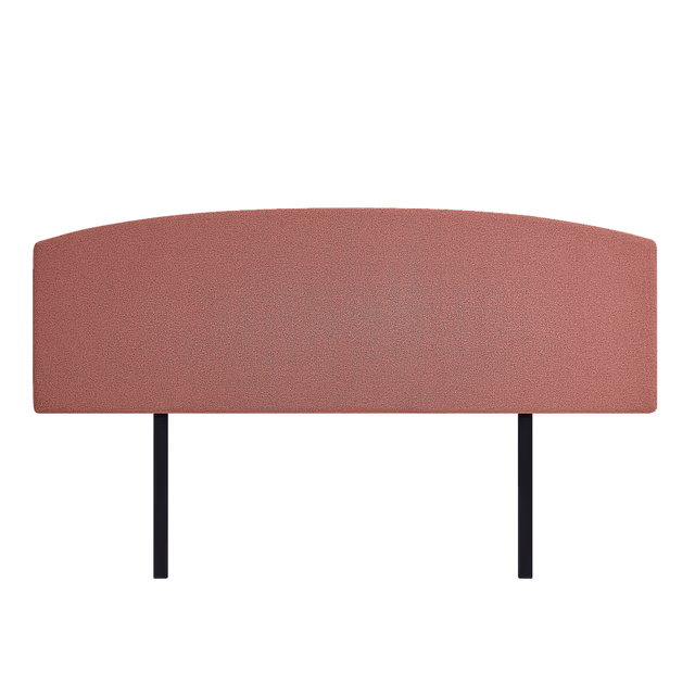 Linen Fabric King Bed Curved Headboard Bedhead - Pearl Copper Brown