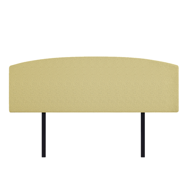 Linen Fabric King Bed Curved Headboard Bedhead - Sulfur Yellow
