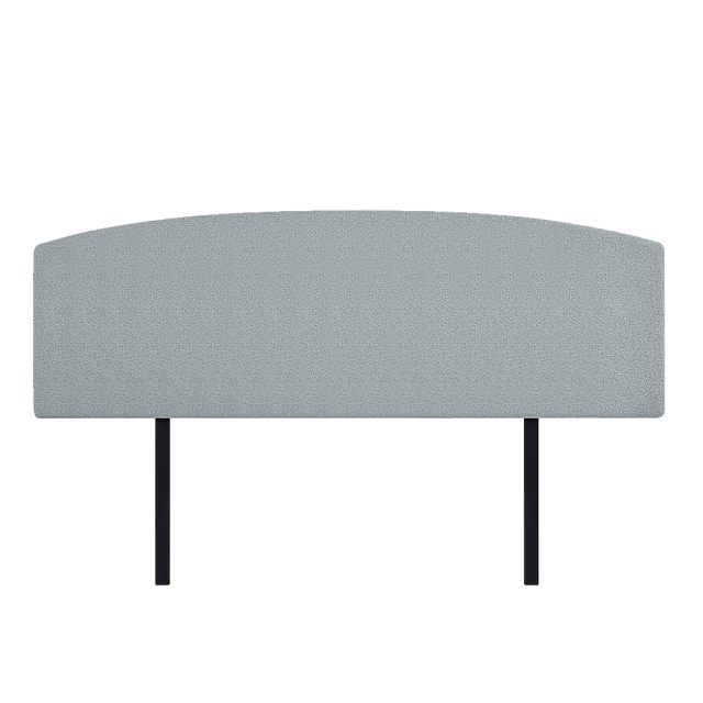 Linen Fabric King Bed Curved Headboard Bedhead - Stone Grey