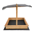 Kids wooden sandpit with adjustable grey UV canopy