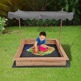 Wooden sandpit canopy angle detail