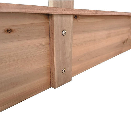 Wooden sandpit ground sheet detail