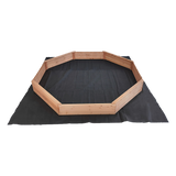 Wooden octagonal sandpit with bench seats