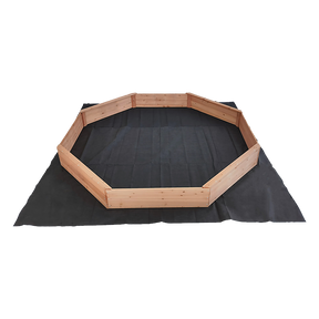 Wooden octagonal sandpit with bench seats