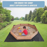 Wooden octagonal sandpit with bench seats