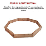 Wooden octagonal sandpit with bench seats