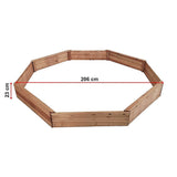 Wooden octagonal sandpit with bench seats