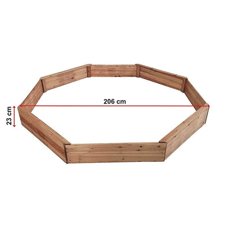 Wooden octagonal sandpit with bench seats