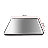 Rectangular Mirror LED Anti-Fog Illuminated Bathroom Living Room - 90x70cm
