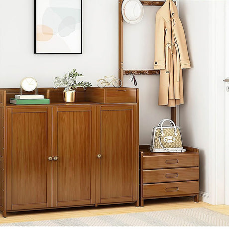 Wallington Wooden Hall Stand with Drawer, Dark Wood