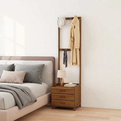 Wallington Wooden Hall Stand with Drawer, Dark Wood