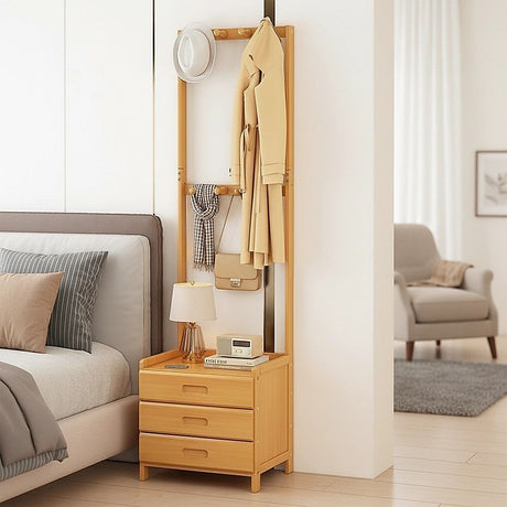 Wallington Wooden Hall Stand with Drawer, Natural Wood