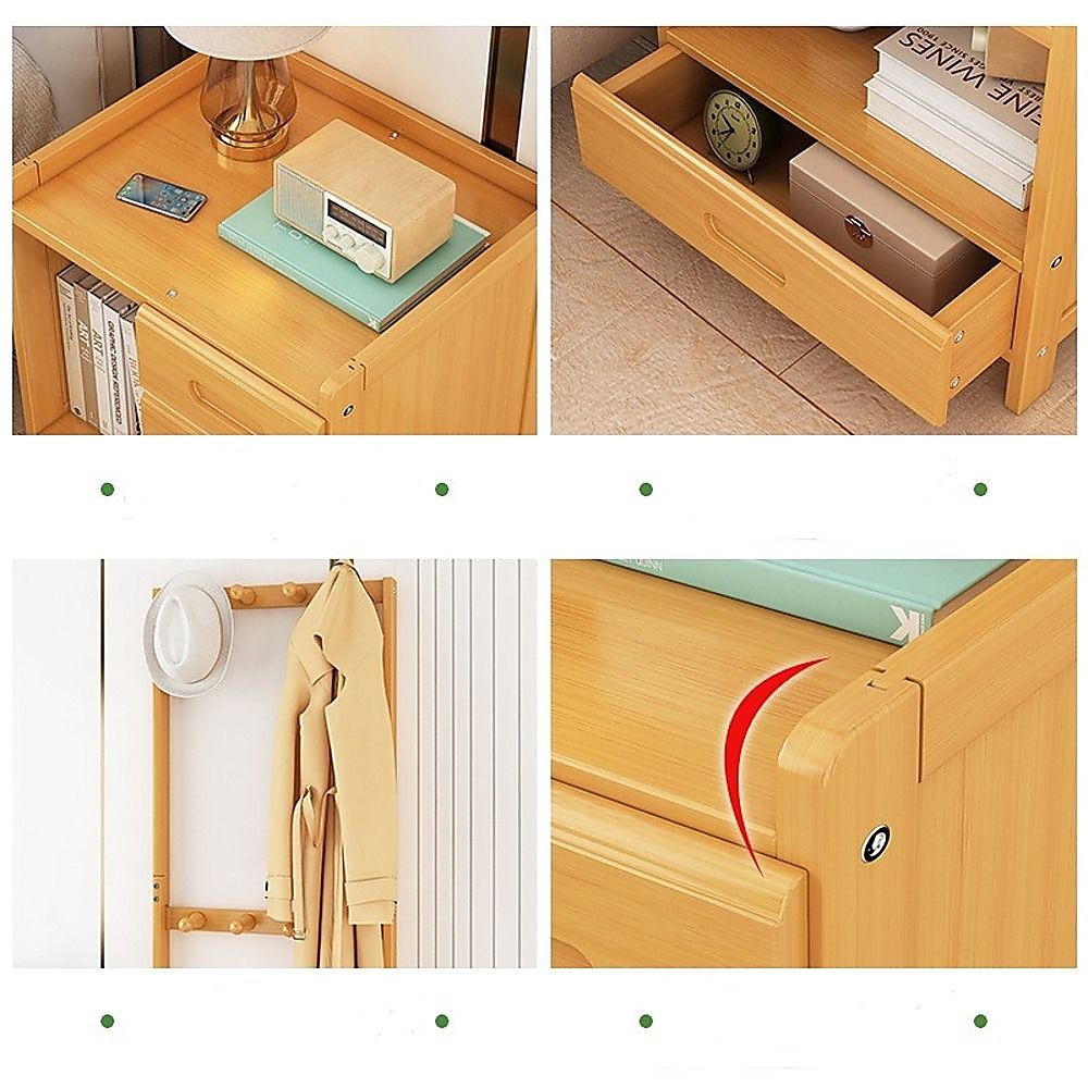 Wallington Wooden Hall Stand with Drawer, Natural Wood
