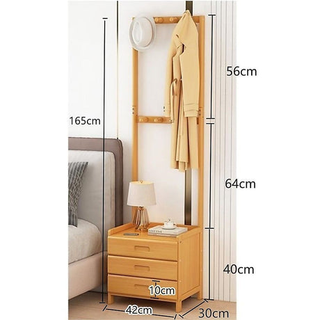 Wallington Wooden Hall Stand with Drawer, Natural Wood