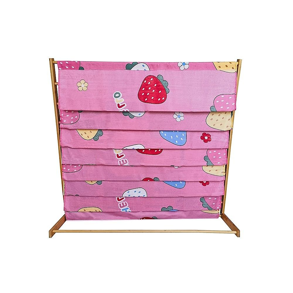 Kids Book Display Bookshelf, 8 Tier Natural and Pink
