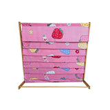 Kids Book Display Bookshelf, 8 Tier Natural and Pink