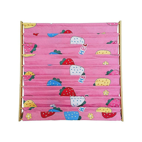 Kids Book Display Bookshelf, 8 Tier Natural and Pink
