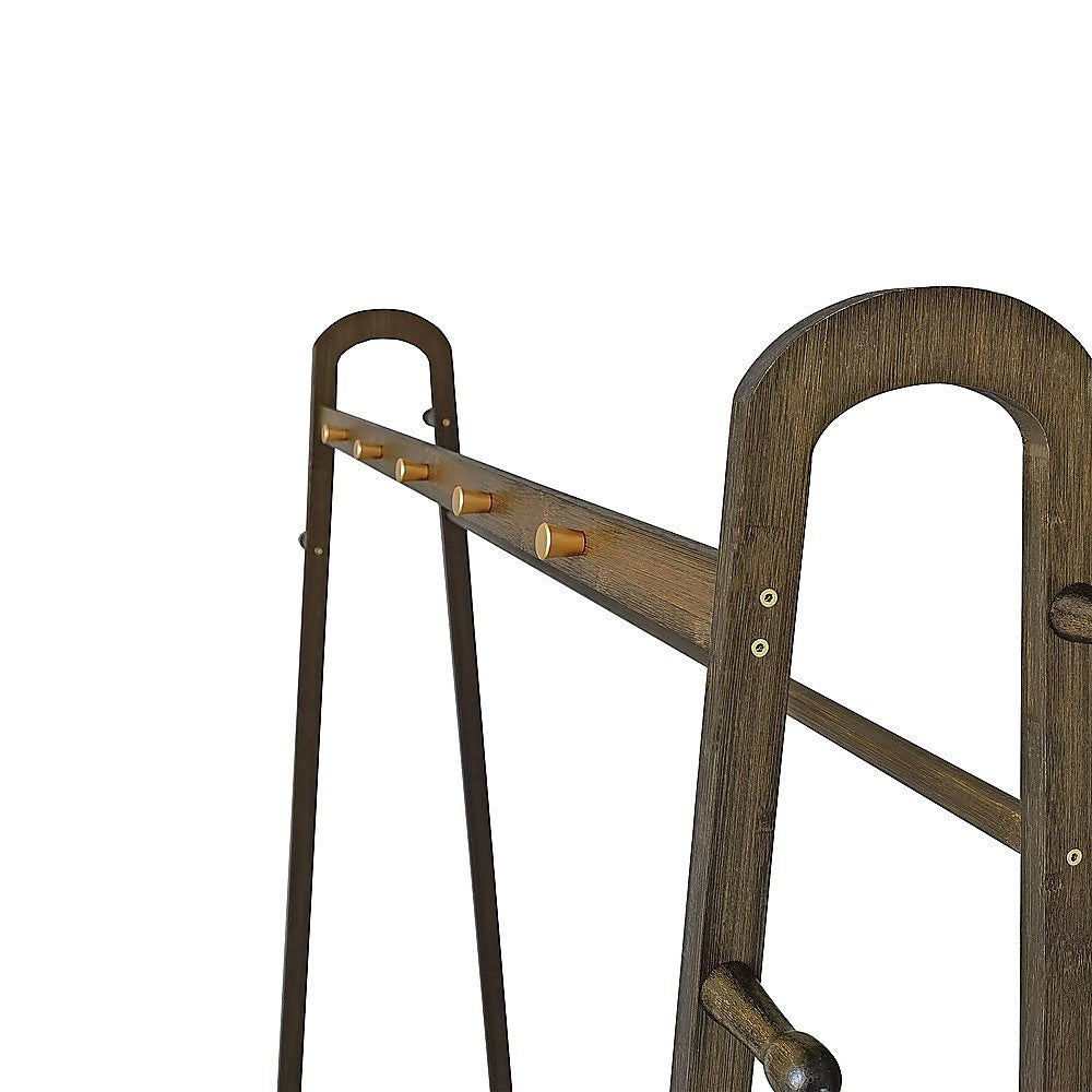 Montefrio Bamboo Clothes Rack, 160 x 100cm, Dark Wood