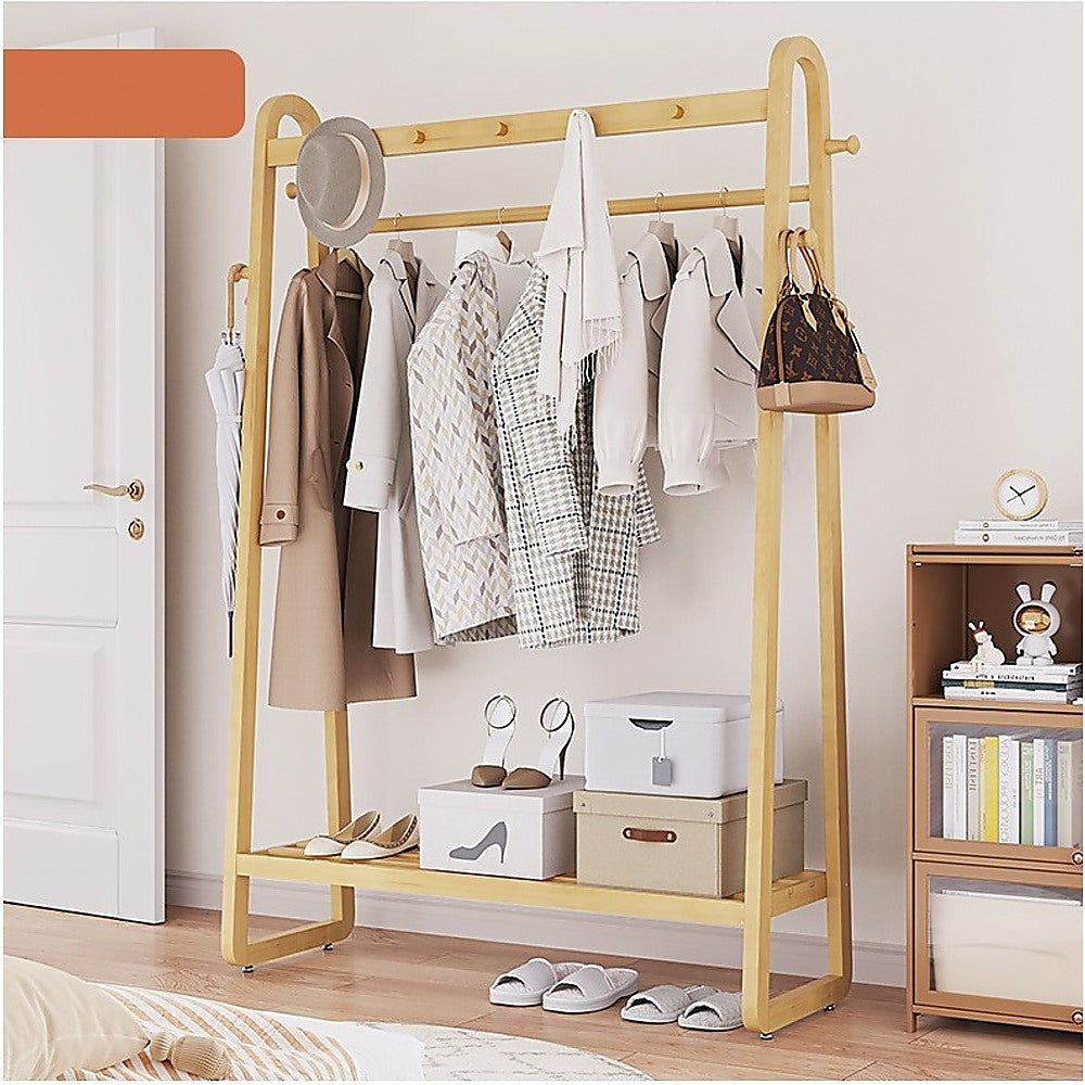 Montefrio Bamboo Clothes Rack, 160 x 100cm, Natural Wood