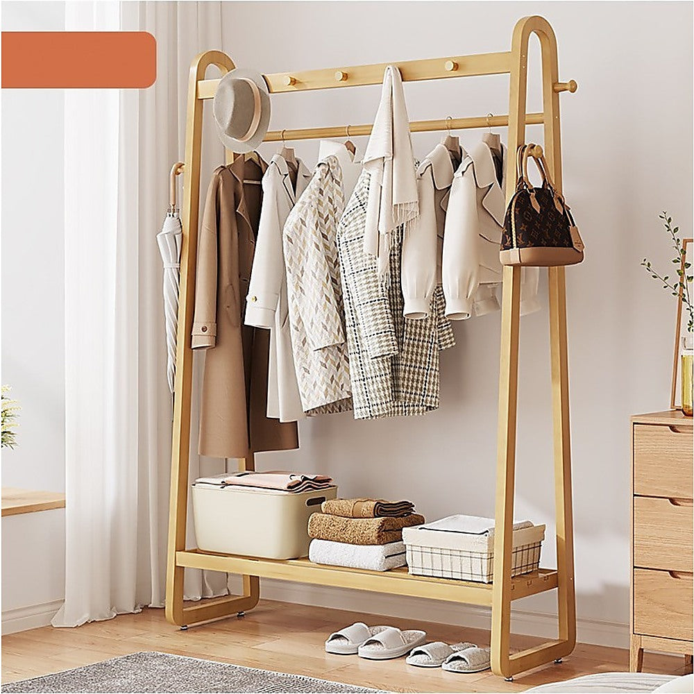 Montefrio Bamboo Clothes Rack, 160 x 100cm, Natural Wood