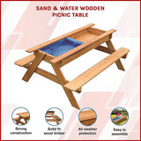 Kids picnic table timber detail