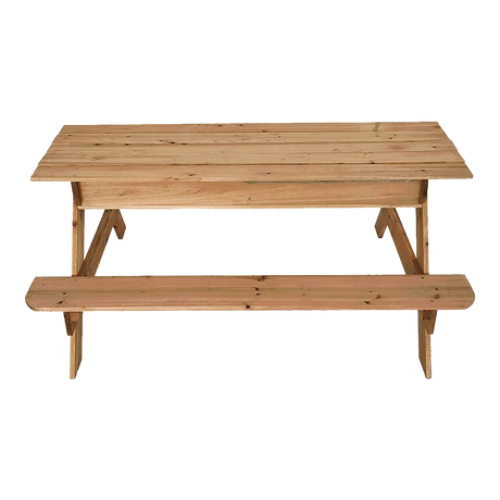 Sand and water picnic table outdoor setup