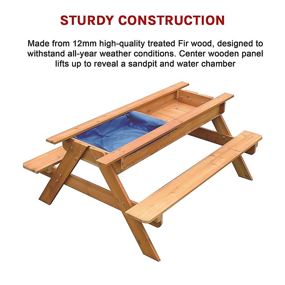 Kids picnic table in the garden