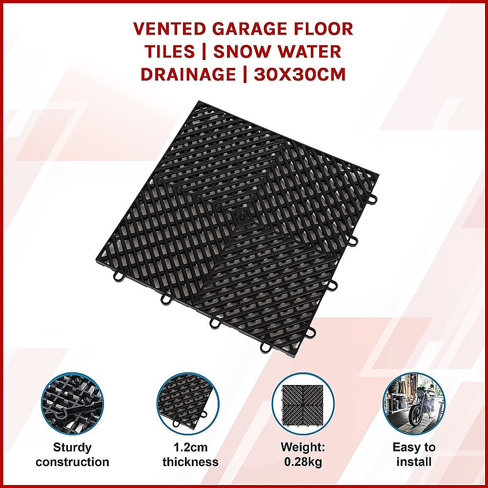 Bracciano Vented Garage Floor Tiles, 30x30cm, 50pcs