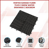 Bracciano Vented Garage Floor Tiles, 30x30cm, 50pcs