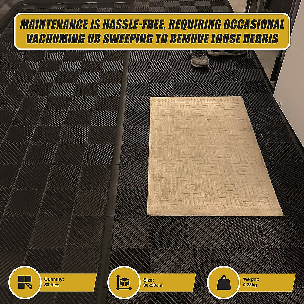 Bracciano Vented Garage Floor Tiles, 30x30cm, 50pcs