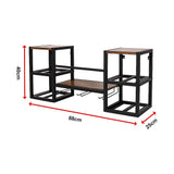 Wall mounted wine rack for 16 bottles with stemware holder and wood shelf