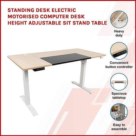 Electric Motorised Height Adjustable Sit-Stand Desk Dual Motor — Allure Home Collections