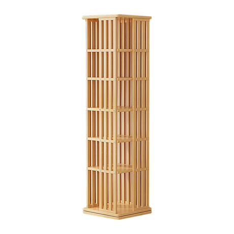 Mile End 6 Tier Rotating Bookshelf, Natural