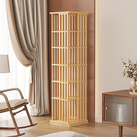 Mile End 6 Tier Rotating Bookshelf, Natural