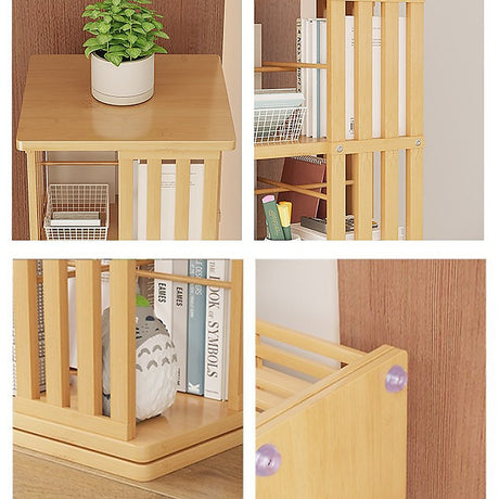 Mile End 6 Tier Rotating Bookshelf, Natural