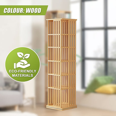 Mile End 6 Tier Rotating Bookshelf, Natural
