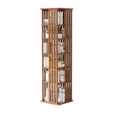 360 Rotating Bamboo Bookshelf in Dark Wood