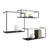 Retro Industrial Floating Shelves - Black Metal