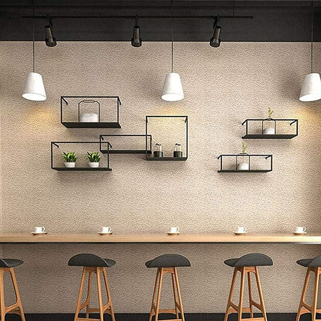Retro Industrial Floating Shelves - Black Metal