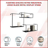 Retro Industrial Floating Shelves - Black Metal