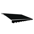 Outdoor Folding Arm Awning Retractable Sunshade Canopy Black 3.0m x 2.5m