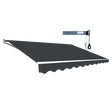 Outdoor Folding Arm Awning Retractable Sunshade Canopy Grey 4.0m x 2.5m