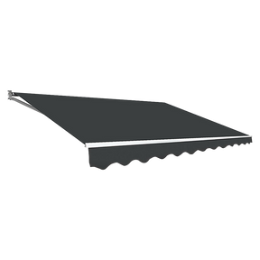 Korcula heavy duty manual folding arm awning grey 5.0m x 2.5m premium patio shade extended