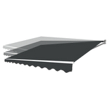 Outdoor Folding Arm Awning Retractable Sunshade Canopy Grey 5.0m x 2.5m