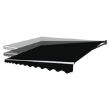 Outdoor Folding Arm Awning Retractable Sunshade Canopy Black 5.0m x 2.5m