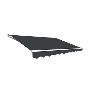 Korcula heavy duty manual folding arm awning grey 4.0m x 3.0m premium patio shade extended