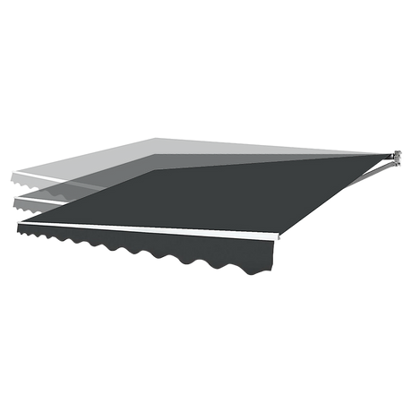 Outdoor Folding Arm Awning Retractable Sunshade Canopy Grey 4.0m x 3.0m